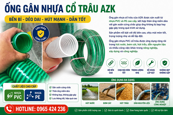 ống gân nhựa cổ trâu AZK