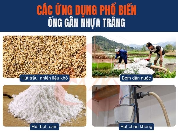 Ống gân nhựa trắng 9 ứng dụng phổ biến của ống gân nhựa trắng