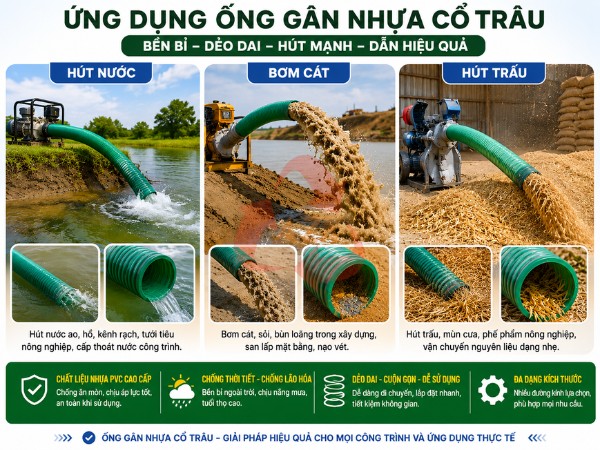 ứng dụng phổ biến của ống gân nhựa cổ trâu