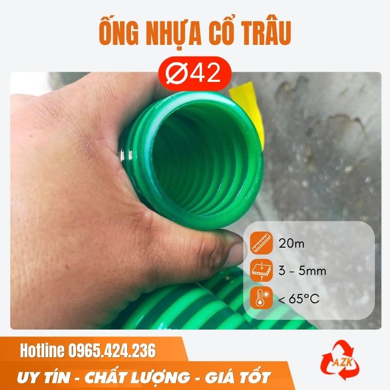 ống gân nhựa cổ trâu phi 42