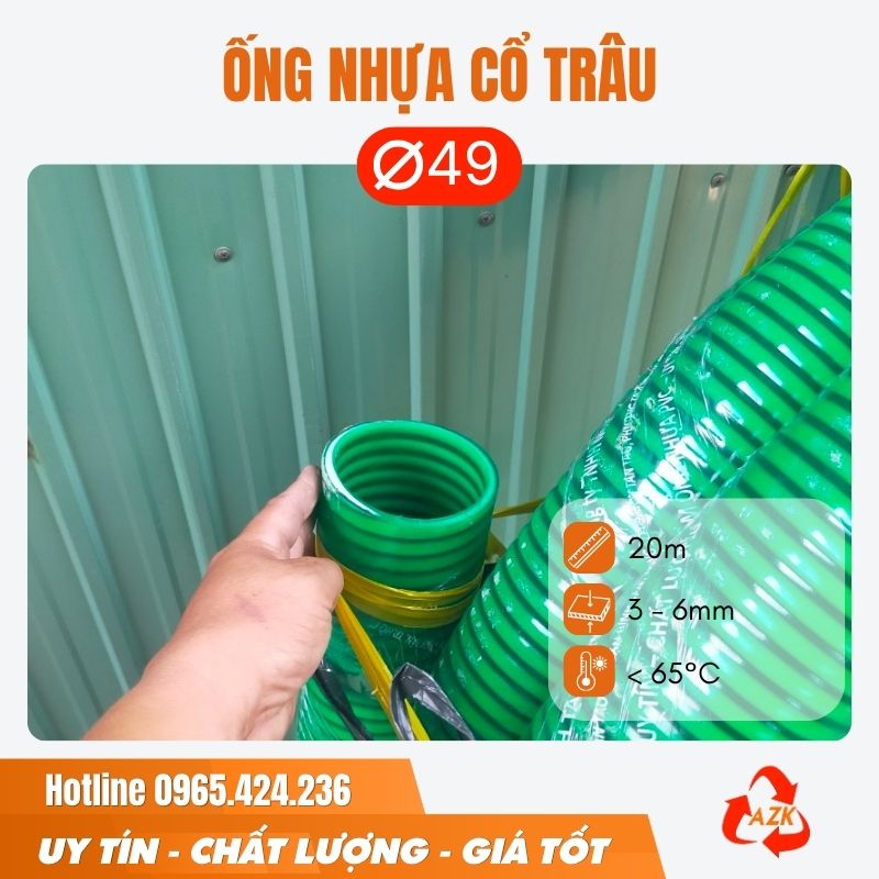 ống gân nhựa cổ trâu phi 49