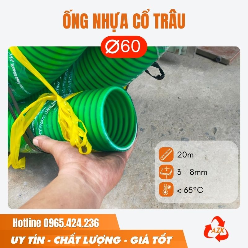 ống gân nhựa cổ trâu phi 60