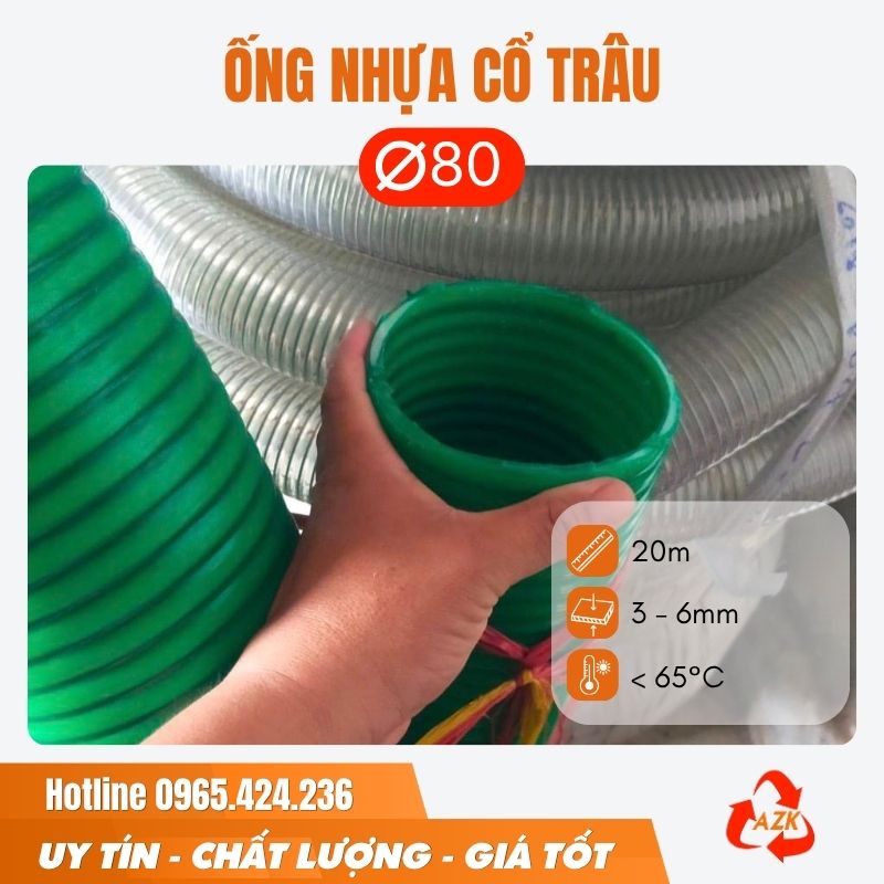 ống gân nhựa cổ trâu phi 80