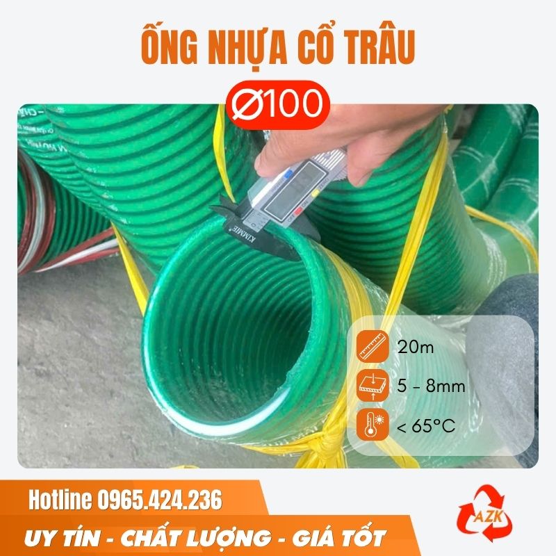 Ống gân nhựa cổ trâu phi 100