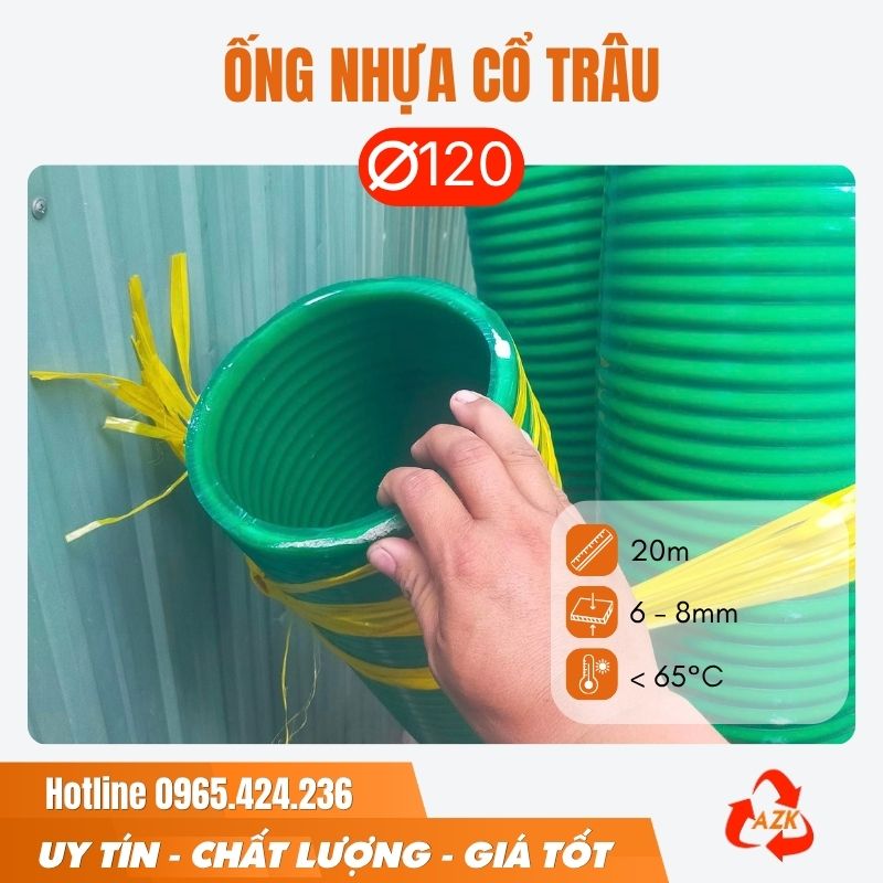 Ống gân nhựa cổ trâu phi 120