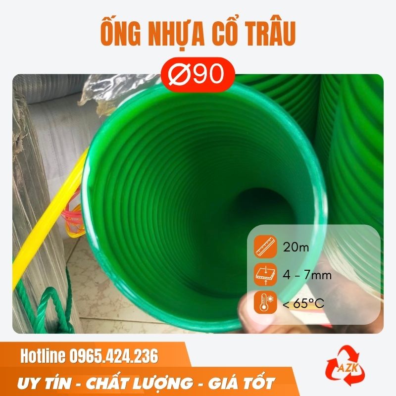 ống gân nhựa cổ trâu phi 90