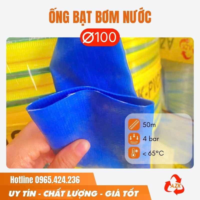 ống bạt bơm nước phi 100