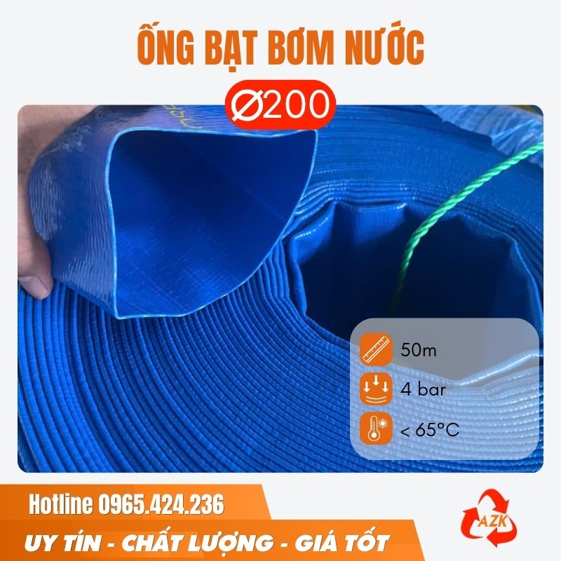 ống bạt bơm nước phi 200