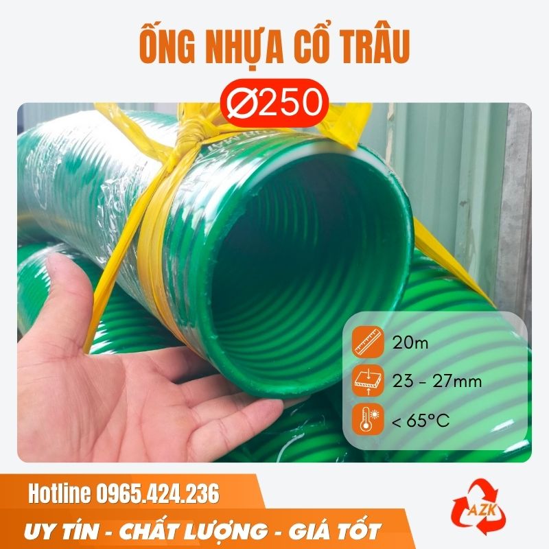 Ống gân nhựa cổ trâu phi 250