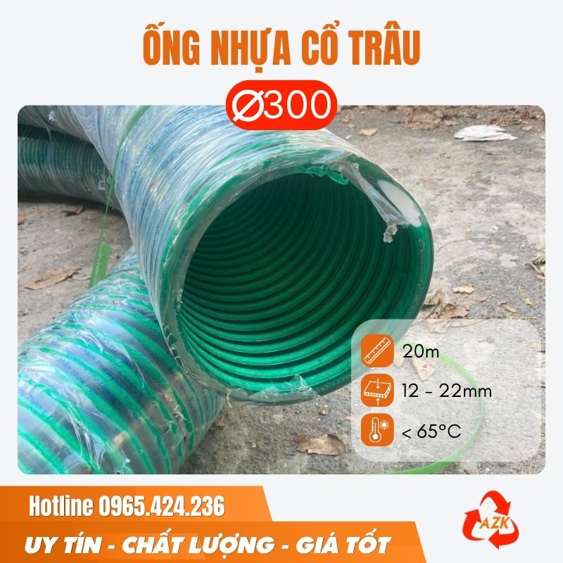 Ống gân nhựa cổ trâu phi 300