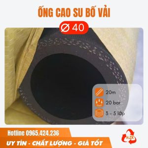 Ống cao su bố vải phi 40 8 Ống cao su bố vải phi 40